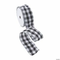 Best Sale 👏 2" - Black & White Buffalo Check Ribbon - 10 yds. 🧨