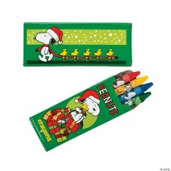 Promo 👍 4-Color Peanuts® 🎅 Christmas Crayons - 24 Boxes 🔥