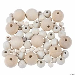 Coupon 🎁 6mm - 25mm Bulk Unfinished Wood Bead Assortment - 280 Pc. 😉