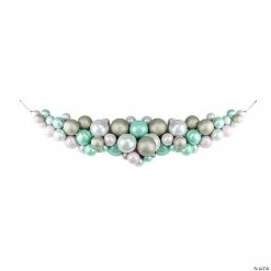 Wholesale 🎁 Allstate 28" Pink and Seafoam Green Shatterproof Glittered Ball Artificial 🎅 Christmas Swag - Unlit 👍