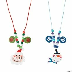 Best deal ❤️ Big Head Santa & Snowman Necklace Craft Kit - Makes 12 💯