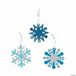 New ✨ Blue Magic Color Scratch Snowflake 🎁 Christmas Ornaments - 24 Pc. 👍