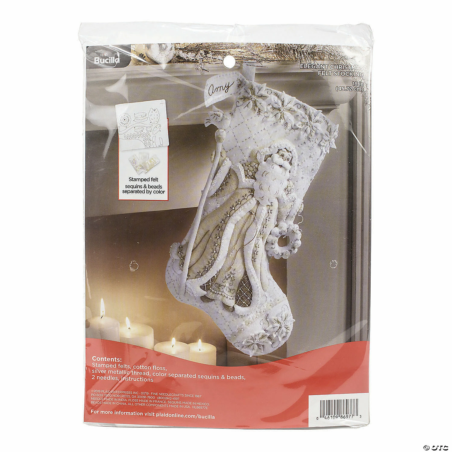 Budget βοΈ Bucilla Felt Stocking Applique Kit 18" Long - Elegant π Christmas π€© 2 Budget βοΈ Bucilla Felt Stocking Applique Kit 18" Long - Elegant π Christmas π€© - Image 2