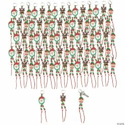 Hot Sale 😉 Bulk 🎅 Christmas Beaded Keychain Craft Kit - Makes 50 🤩