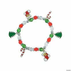 Brand new 🧨 Christmas Beaded Charm Bracelet Craft Kit - Makes 12 ✔️