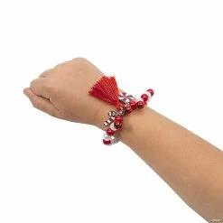 Brand new 🔥 Christmas Charm Bracelet with Tassel Craft Kit - Makes 12 🎁 -Cheap Christmas Crafts Store christmas charm bracelet with tassel craft kit makes 1214145102 a02