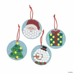 Buy 💯 Christmas Glitter Mosaic Ornament Craft Kit - Makes 12 🛒