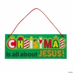 Cheap 😀 Christmas Is All About Jesus Sign Craft Kit - Makes 12. 👍
