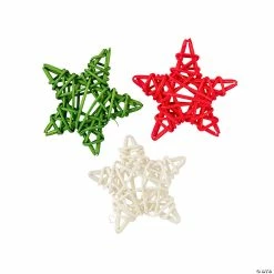 Best Sale 🔥 Christmas Mini Rattan Stars - 12 Pc. 🛒