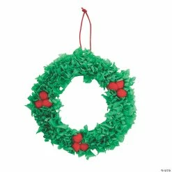 Cheapest ✔️ Christmas Wreath Tissue Paper Craft Kit - Makes 12 🔥