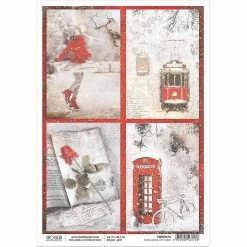 Flash Sale 🔥 Ciao Bella Rice Paper A4 Snow And The City Cards 👍