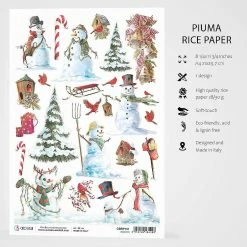 Buy 🌟 Ciao Bella Rice Paper A4 Snowmen 😉 -Cheap Christmas Crafts Store ciao bella rice paper a4 snowmen14160833 a02NOWA