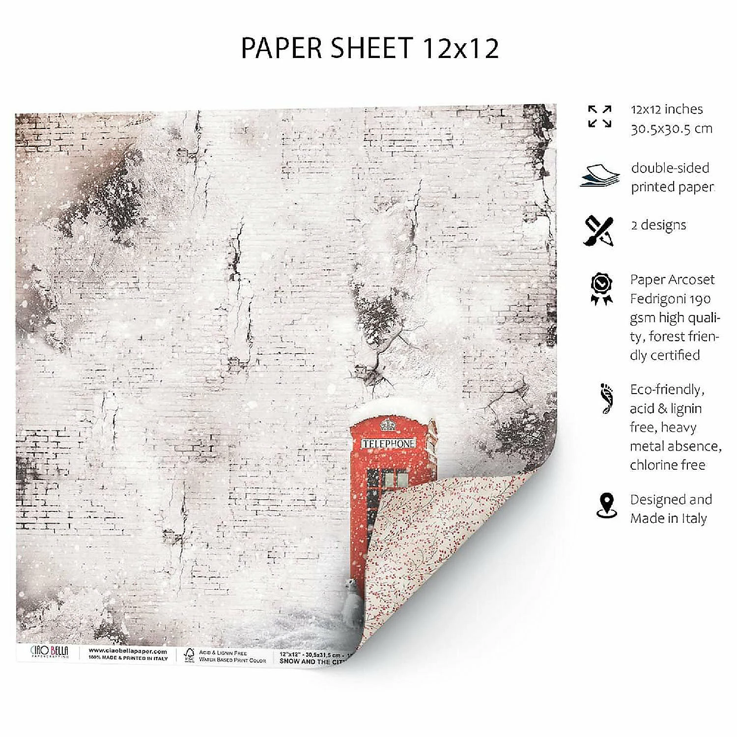 Discount โค๏ธ Ciao Bella Snow Falls Soundlessly Paper Sheet 12x12 ๐ 2 Discount โค๏ธ Ciao Bella Snow Falls Soundlessly Paper Sheet 12x12 ๐ - Image 2