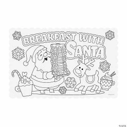 Promo 🌟 Color You Own Breakfast with Santa Placemats - 12 Pc. 🎁