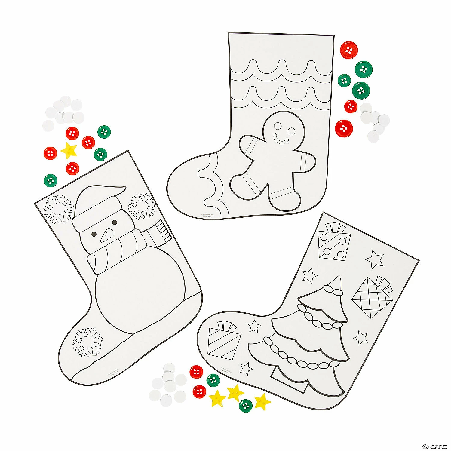 Promo β¨ Color Your Own π Christmas Stocking with Buttons Craft Kit - Makes 12 𧨠2 Promo β¨ Color Your Own π Christmas Stocking with Buttons Craft Kit - Makes 12 𧨠- Image 2