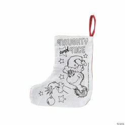 Budget 🎁 Color Your Own Dr. Seuss™ The Grinch 🎄 Christmas Stockings - 12 Pc. 😍