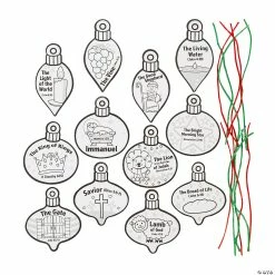 Best Pirce 🔥 Color Your Own Names of Jesus Ornaments - 12 Pc. 🎁 -Cheap Christmas Crafts Store color your own names of jesus ornaments 12 pc 14148303 a02