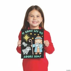 Cheap ⌛ Color Your Own Nativity Fuzzy Posters - 24 Pc. ⌛ -Cheap Christmas Crafts Store color your own nativity fuzzy posters 24 pc 13902183 a02