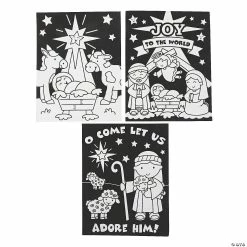 New 🧨 Color Your Own Nativity Fuzzy Posters - 48 Pc. 🎉