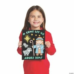 New 🧨 Color Your Own Nativity Fuzzy Posters - 48 Pc. 🎉 -Cheap Christmas Crafts Store color your own nativity fuzzy posters 48 pc 13933942 a02