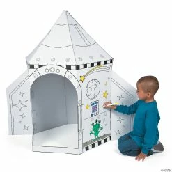 New 😍 Color Your Own Rocket Ship Playhouse 🎁 -Cheap Christmas Crafts Store color your own rocket ship playhouse13669856 a02