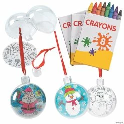 Cheapest ๐ Color Your Own Santa & Snowman Bulb Ornament Craft Kit Assortment- Makes 24 ๐