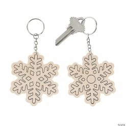 Budget 🤩 Color Your Own Snowflake Keychains - 12 Pc. 🤩