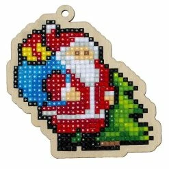 Wholesale 😍 Crafting Spark (Wizardi) - Santa with Gifts WWP310 Diamond Painting on Plywood Kit 🎉
