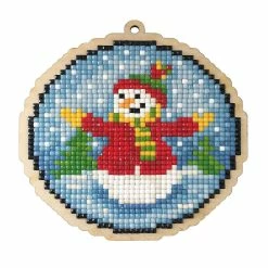 Cheap 🥰 Crafting Spark (Wizardi) - Snowman Ball WWP452 Diamond Painting on Plywood Kit 🔔