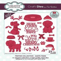 Best Sale 🤩 Creative Expressions Sue Wilson Santa Paws Craft Die 🥰