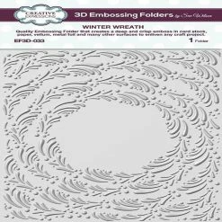 Best Sale ⌛ Creative Expressions Winter Wreath 5 34 x 7 12 3D Embossing Folder 😀