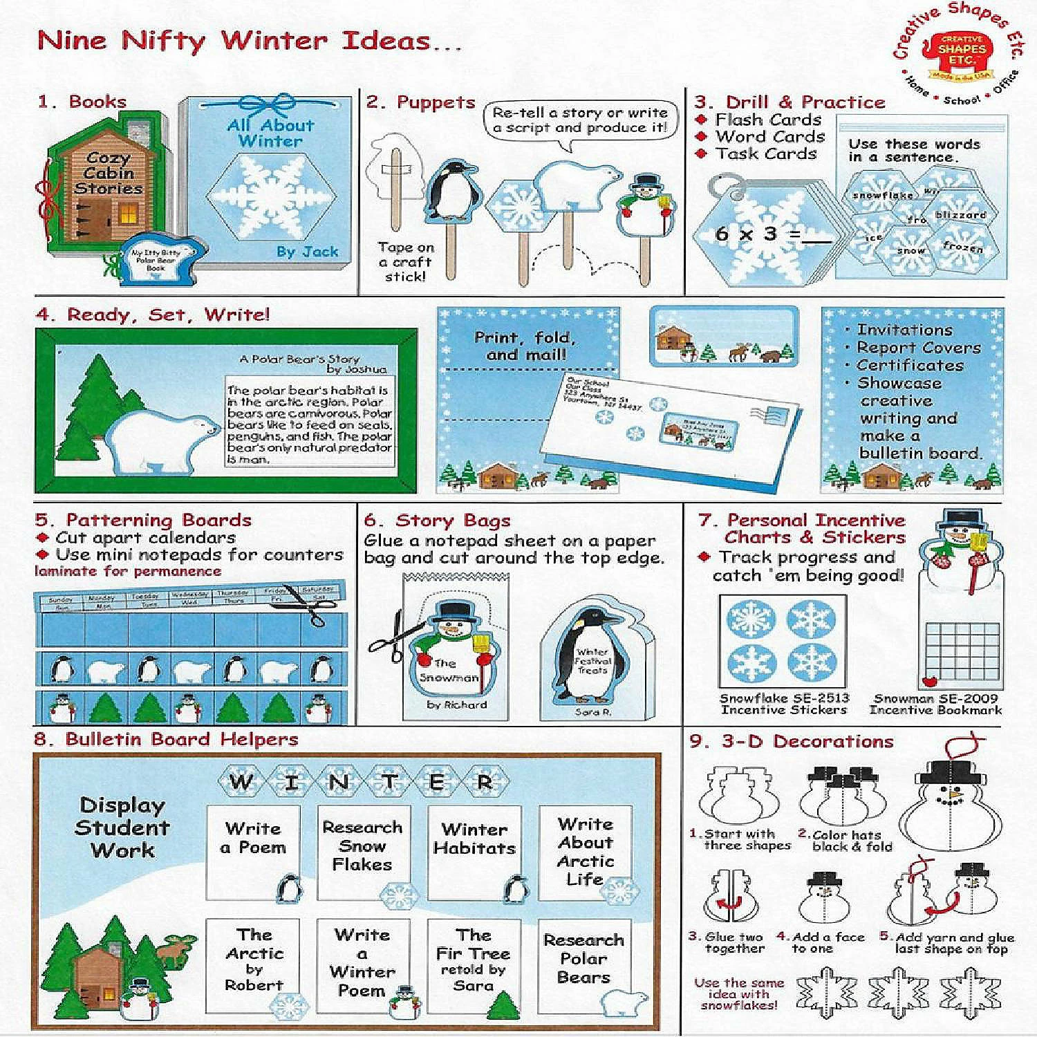 Budget π Creative Shapes Etc. - Small Single Color Construction Paper Craft Cut-out - Snowman π 2 Budget π Creative Shapes Etc. - Small Single Color Construction Paper Craft Cut-out - Snowman π - Image 2