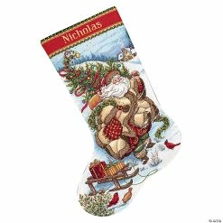 Best reviews of 😉 Dimensions Gold Collection Counted Cross Stitch Kit 16" Long-Santa's Journey Stocking (18 Count) 👏