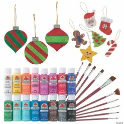 Discount ⭐ DIY Unfinished Wood 🎄 Christmas Ornament Craft Kit Assortment - Makes 24 😍