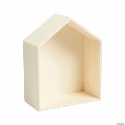 Best Pirce 🔔 DIY Unfinished Wood House-Shaped Shadow Box ✔️