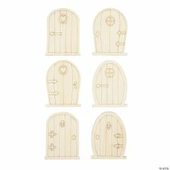 Outlet 😀 DIY Unfinished Wood Miniature Door Decorations - 12 Pc. ⌛
