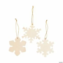Wholesale π DIY Wood Snowflake Ornaments - 12 Pc. π€©