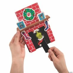 Deals ⭐ Dr. Seuss™ The Grinch 🔔 Christmas Fireplace Pop-Up Craft Kit - Makes 12 ❤️ -Cheap Christmas Crafts Store dr seuss the grinch christmas fireplace pop up craft kit makes 1213911370 a03