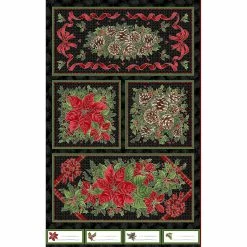 Best deal 👏 Evergreen Bows Panel Black 27 x 44 🎅 Christmas Cotton Fabric by Maywood Studio 😍