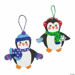 Wholesale 🌟 Fabulous Foam Penguin ❄ Christmas Ornaments - Makes 12 🌟