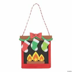 Promo 🥰 Fireplace Craft Stick Ornament Craft Kit - Makes 12 ✔️