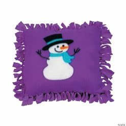 Coupon 🎉 Fleece Snowman Tied Pillow Craft Kit - Makes 6 🎁
