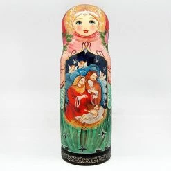 Cheap 🎁 G. Debrekht Nativity Hand-Painted Wooden Bottle Gift Box Nativity Holiday Decor ⌛