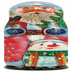 Top 10 🤩 G. Debrekht Santa with Snowman Hand-Painted Wooden Bottle Gift Box 🎄 Christmas Decor 🧨