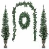 Best Pirce ✨ Good Tidings Classic Holiday 4- Piece Porch Set- Lit Wreath- Garland and 2 Trees 👍