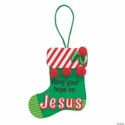 Best Sale ✔️ Hang Your Hope on Jesus Stocking Ornament Craft Kit - Makes 12 ✔️