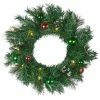 Flash Sale ❤️ Holiday Wonderland Artificial Lighted Pine 🎅 Christmas Decorated Wreath, Battery-Operated, 24" 🎉