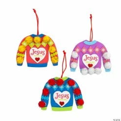 Wholesale 💯 Jesus Warms My Heart Sweater Ornament Craft Kit - Makes 12 ✨