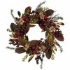 Flash Sale 😍 Kurt Adler Artificial Berries and Pinecones Burgundy Rattan Wreath ❄ Christmas Decoration, Brown, 24 Inches 🔥