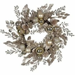 Flash Sale ✨ Kurt Adler Artificial Gold and Champagne Rattan Wreath Hanging 🎄 Christmas Decoration, 24 Inches 😍